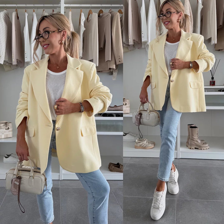 Damer Oversized Blazer med strukturerte ermer Skjora