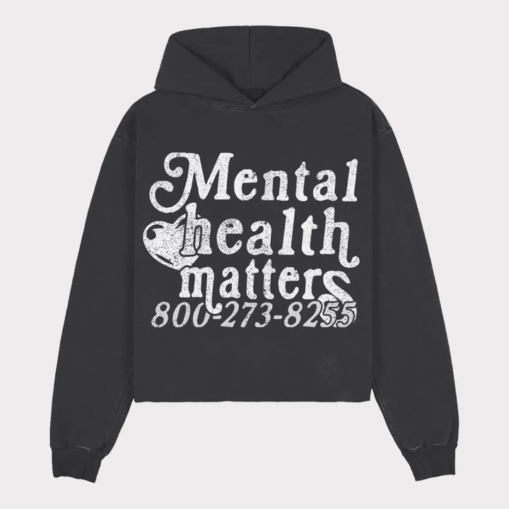Dame hoodie med uttalende trykk Skjora