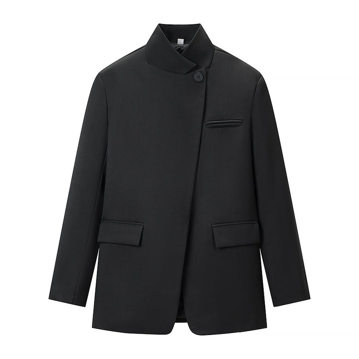 Dame Mote Blazer Jakke i Casual Stil med Praktiske Lommer Skjora