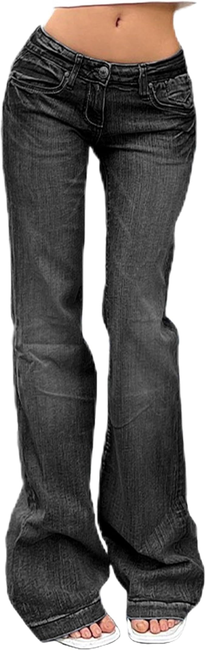 Dame Bootcut-jeans med fleksibel passform og høy midje Skjora