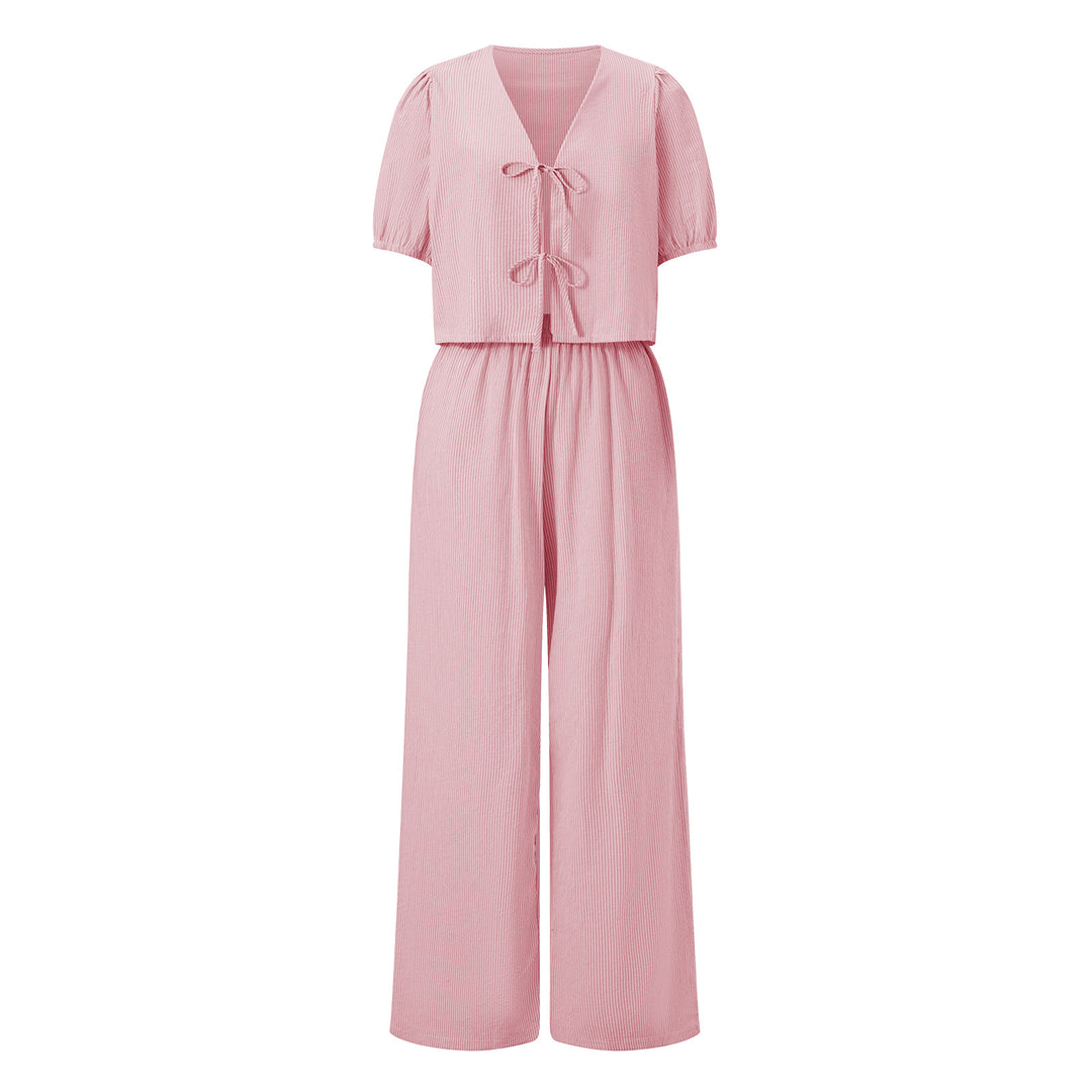 Dame luftig sommer-jumpsuit med rynkeding