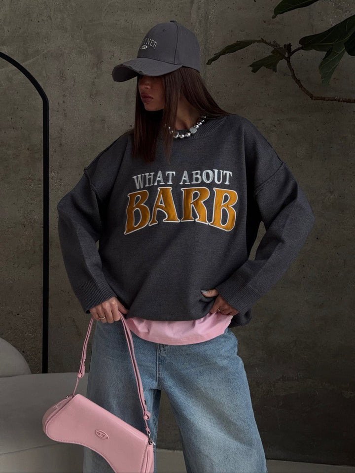 Kvinne sweatshirt med kreativ tekst og avslappet passform Skjora