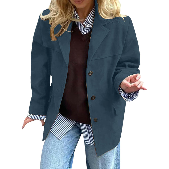 Kvinnegens elegant oversized blazer laget av semsket imitasjon Skjora
