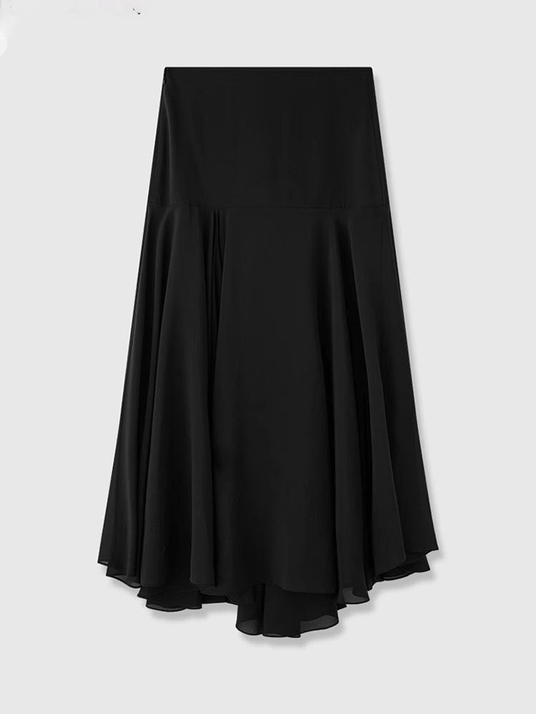 Dame elegant Maxiskjørt med asymmetrisk snitt Skjora