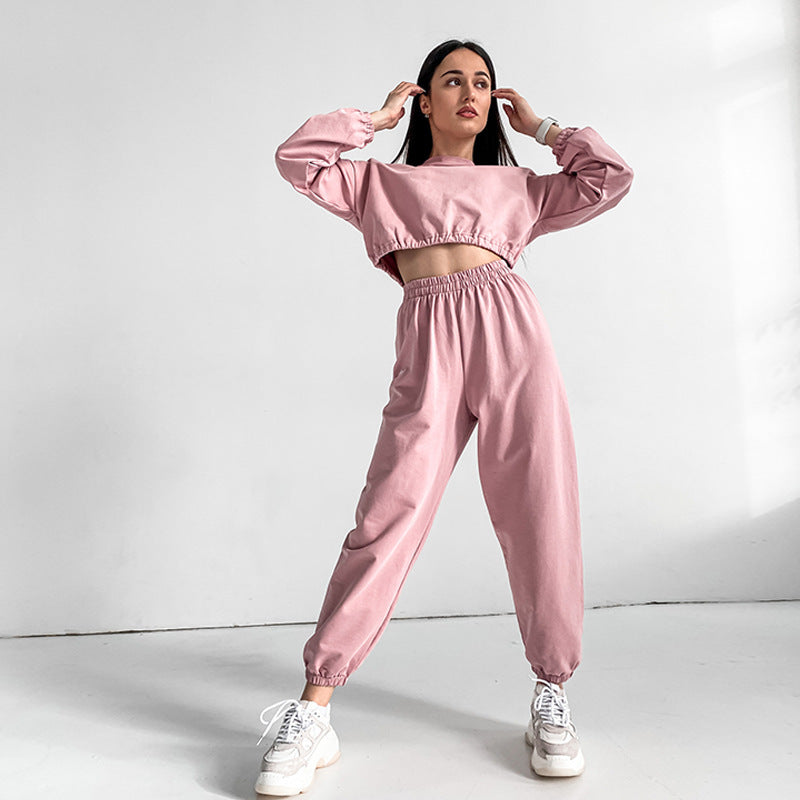 Dame sporty loungewear-set med løs passform og elastisk midje Skjora