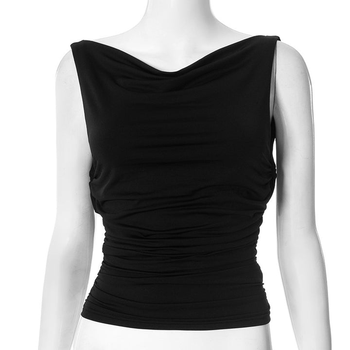 Dame figursydd tanktop med elegant omslagsdesign Skjora