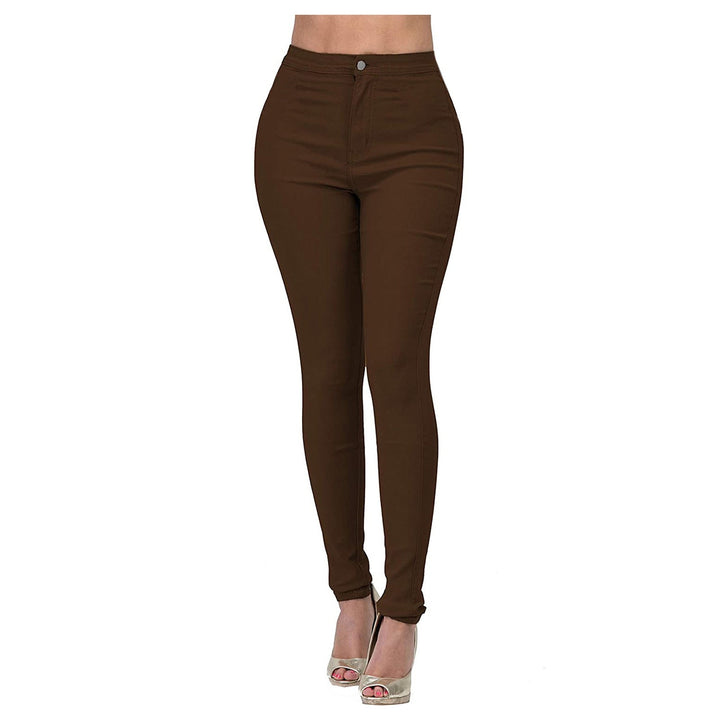 Dame Høyt skåret Skinny Jeans med elastisk Stretch Skjora
