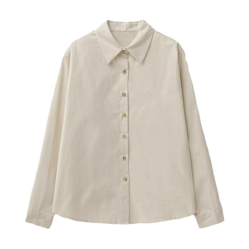 Damer Elegant og løs bluse med smal krage Skjora