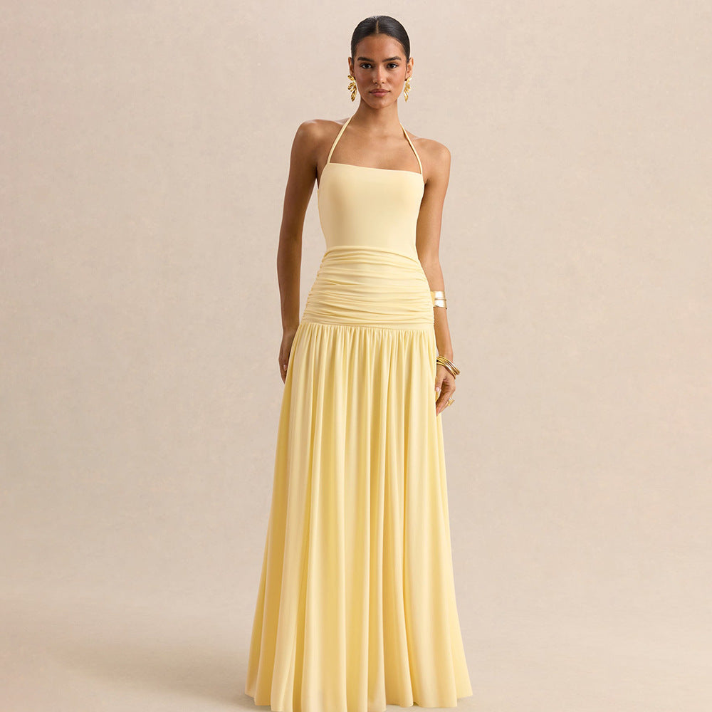 Dame Elegant kveldsdrakt med Off-Shoulder-design og Flytende Cape Skjora