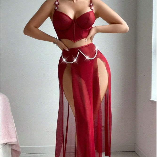 Damen Dessous-Ensemble mit verführerischem Design und transparentem Rock Skjora