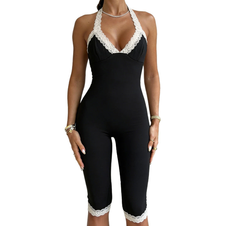 Dame jumpsuit med spissdetaljer og figurformende snitt Skjora