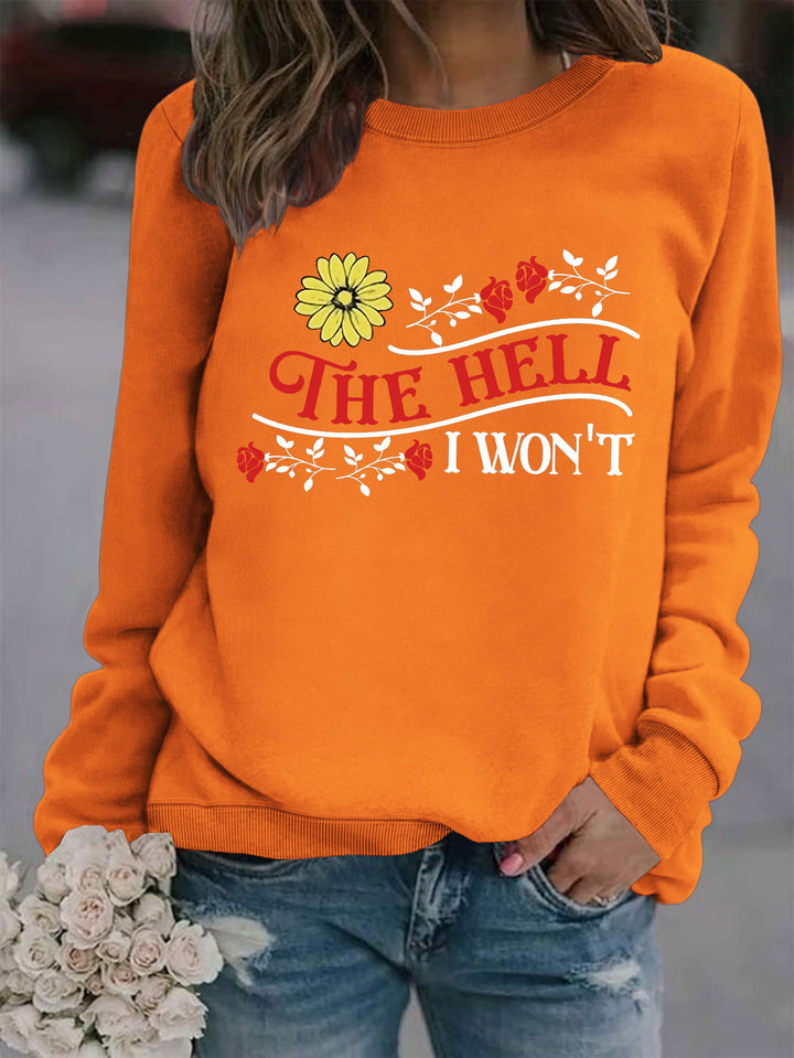 Kvinne sweatshirt med lekent motiv og komfortabel passform Skjora