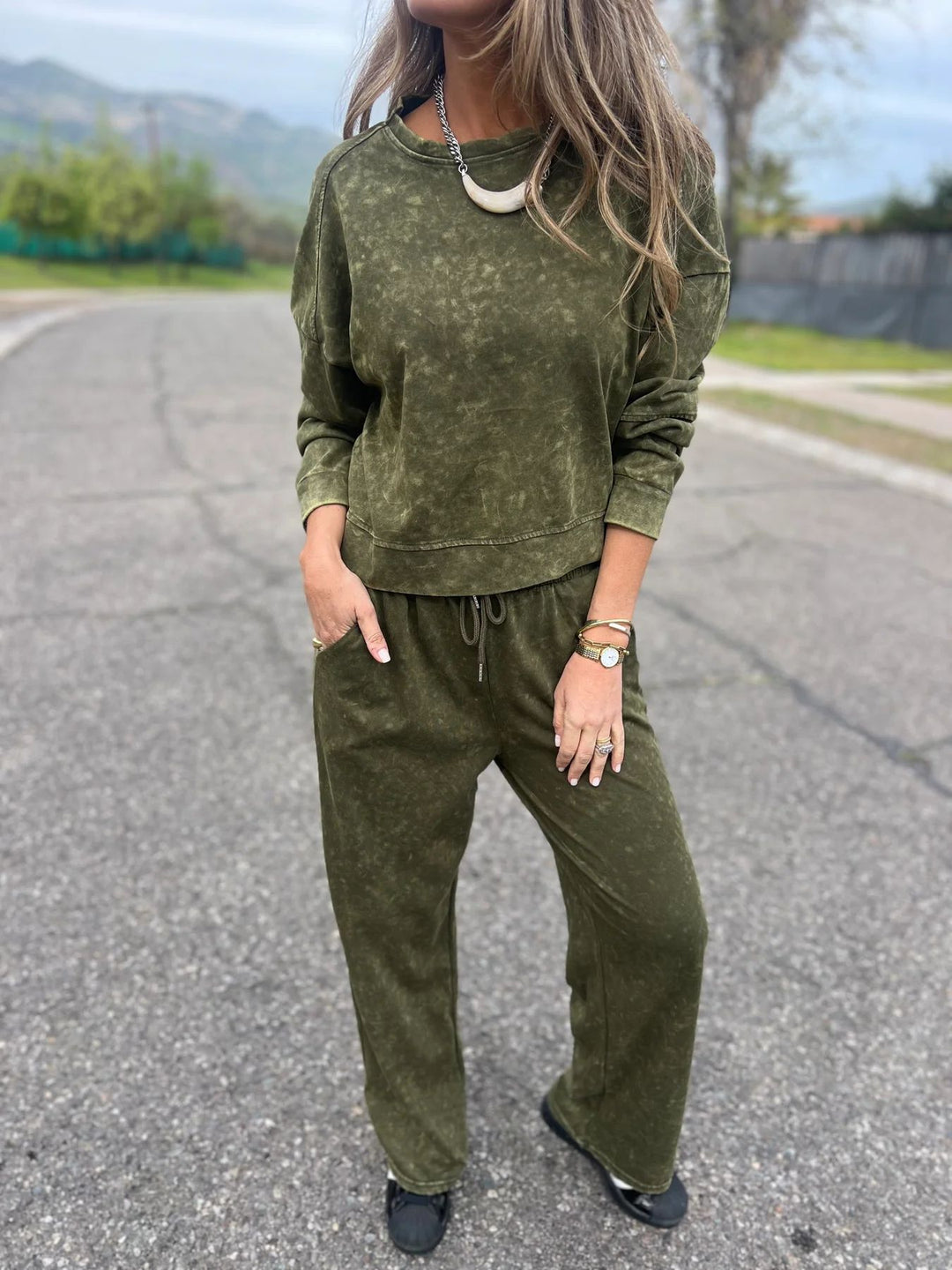 Dame casual sweatshirt og joggebukse sett Skjora