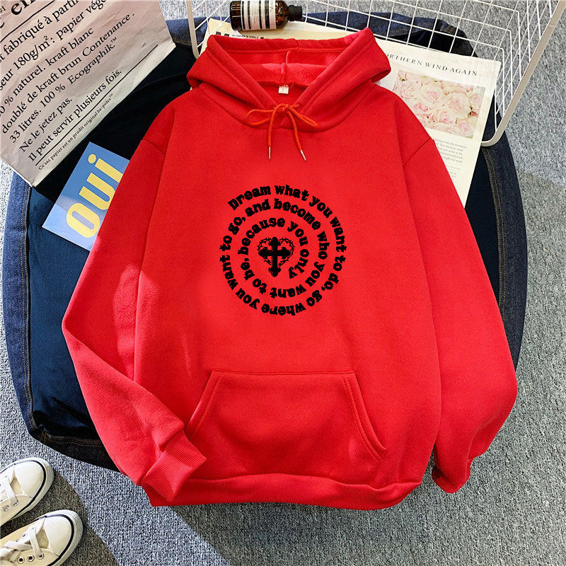 Kvinnehettegenser med inspirerende motiv Skjora