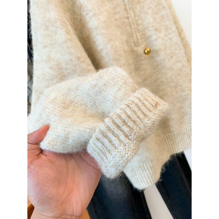 Kvinners Komfortabel Hoodie med Halv Glidelås og Kengurulomme Skjora
