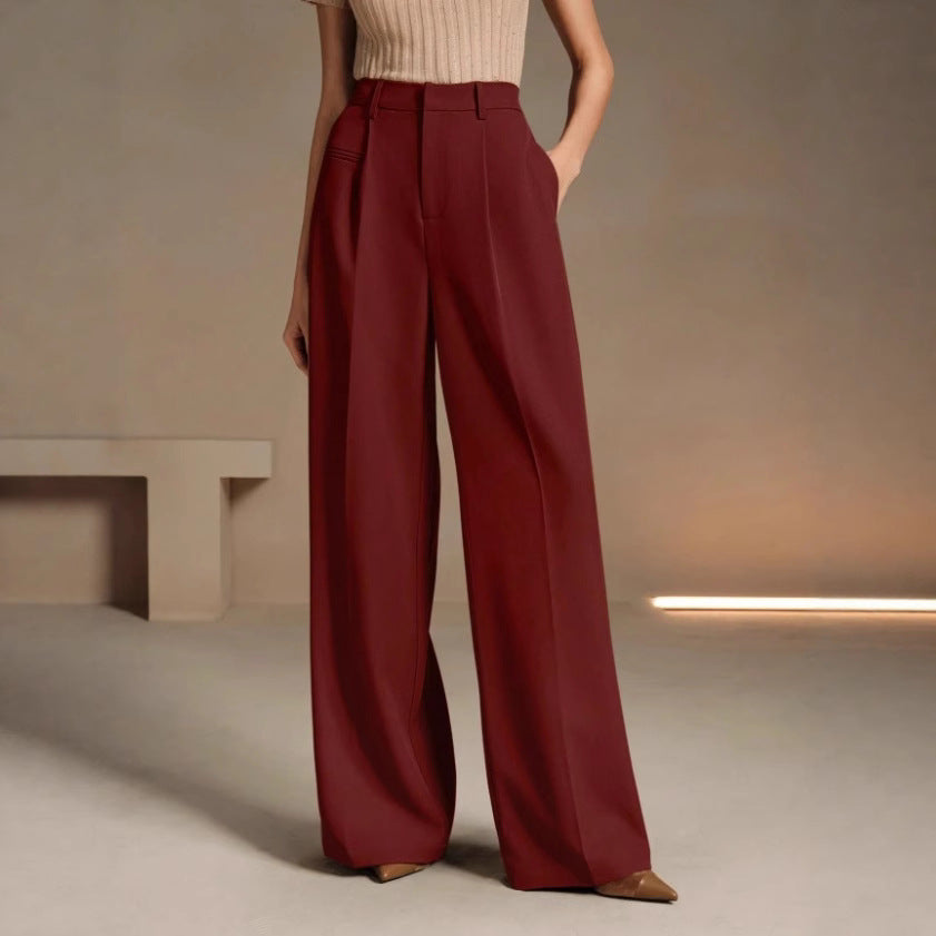 Dame bred og elegant dressbukse med høy liv Skjora