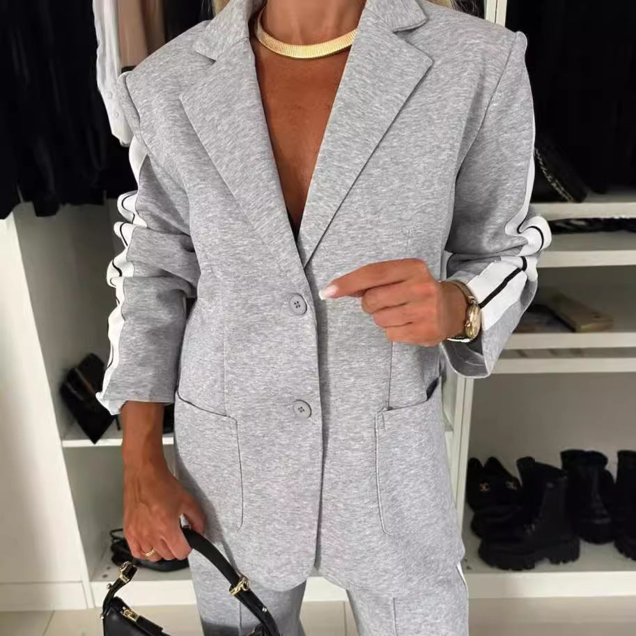 Damer sporty blazer dress med sidestriper Skjora