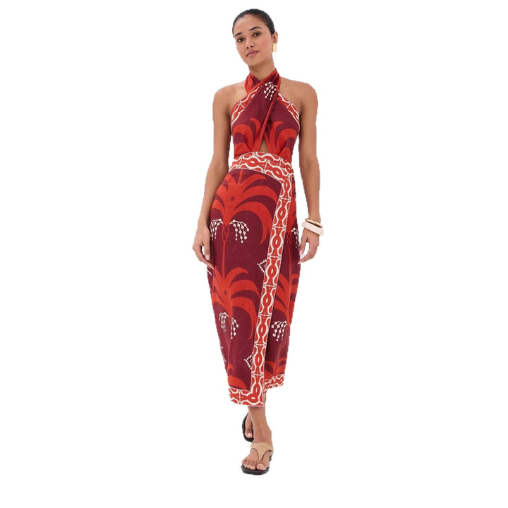 Kvinne maxi kjole med eksklusiv Boho-design Skjora