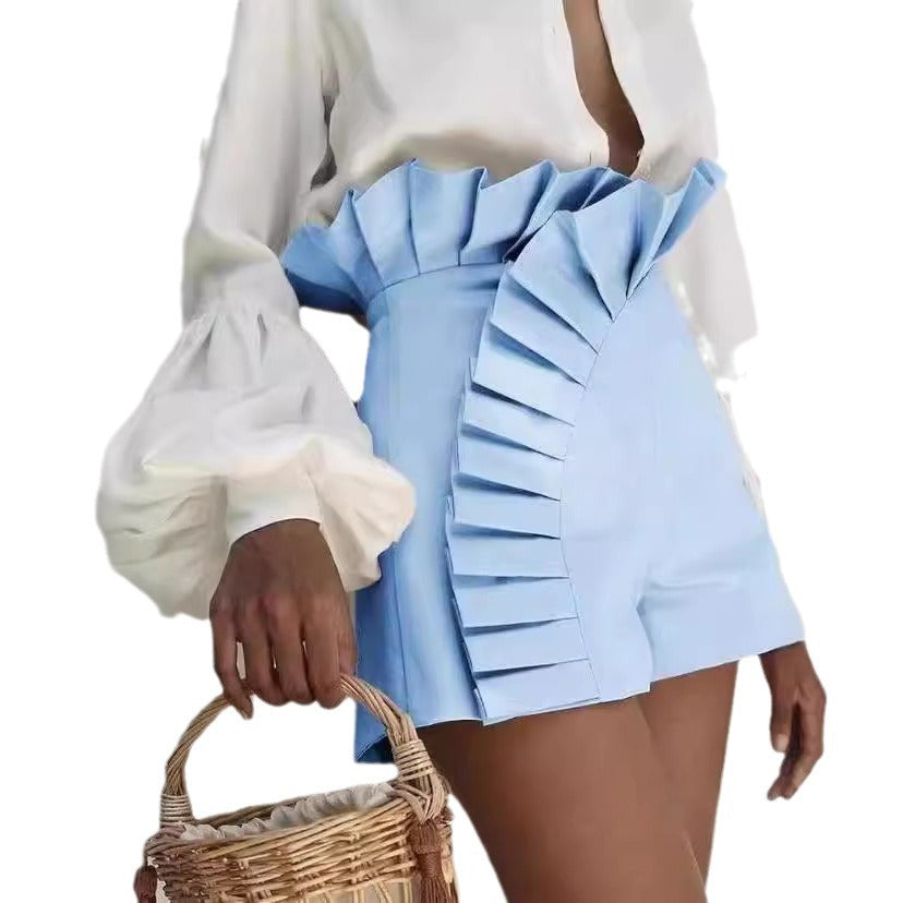 Dame volangshorts med asymmetrisk snitt Skjora