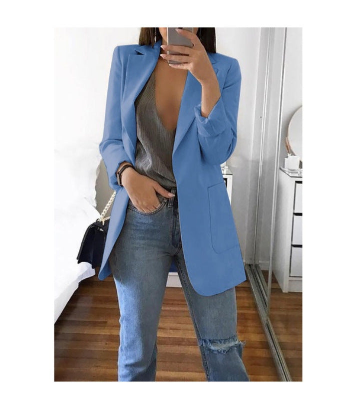 Dame elegant blazer med innsvingt snitt og praktiske lommer Skjora