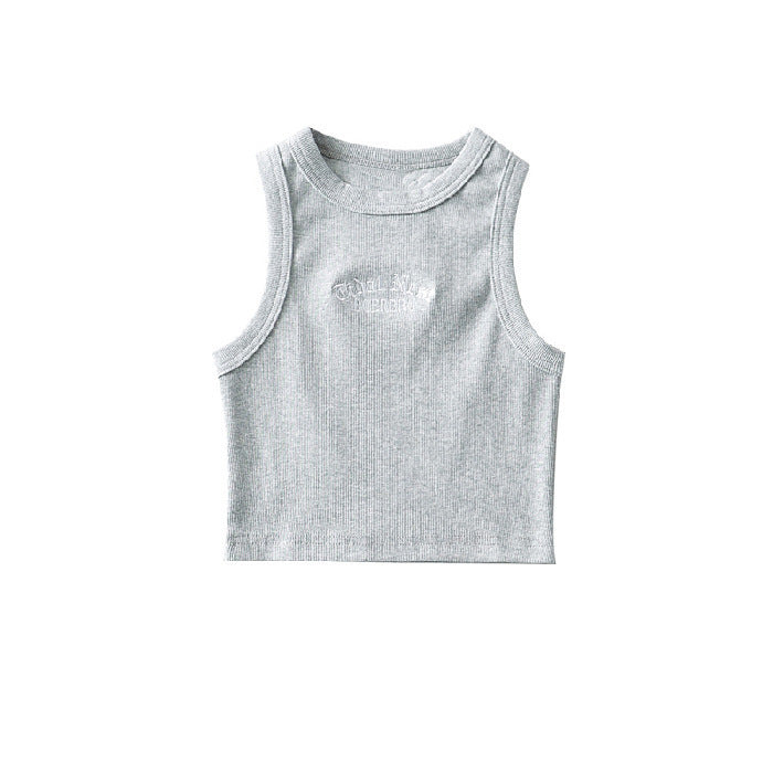 Kvinne Crop Top med Høy Krage og Diskret Logo Skjora