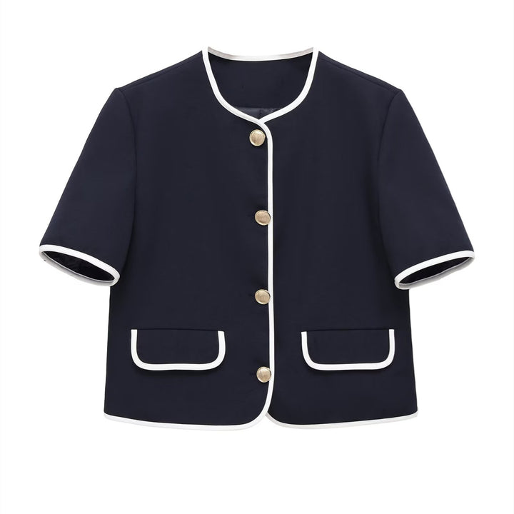 Dame trendy sett med elegant jakke og vide bukser Skjora