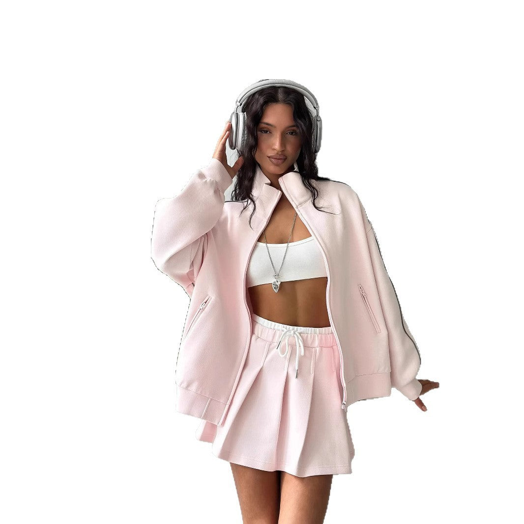 Dames sporty oversized jakke med høy krage Skjora