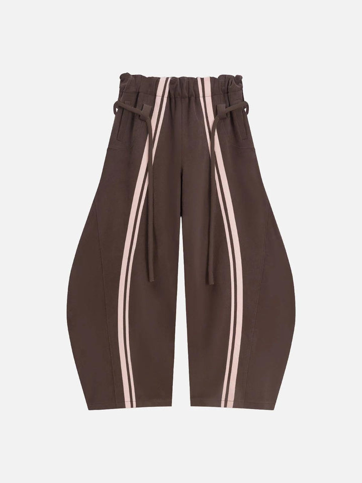 Kvinnelige sporty høyt midje bukser med sidestriper Skjora