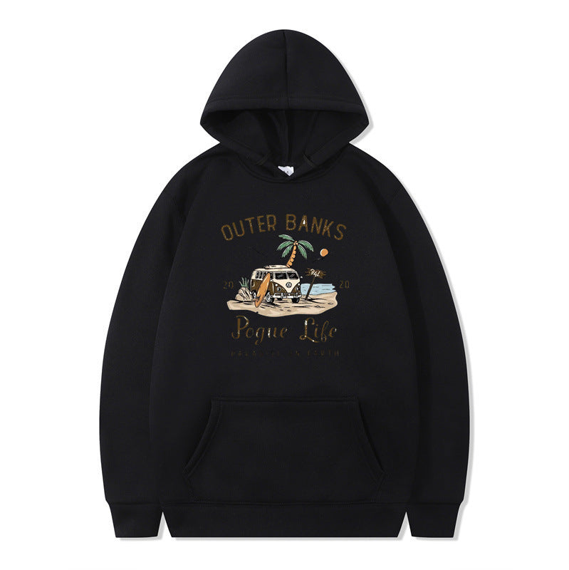 Dame hettegenser med maritimt design og inspirerende trykk Skjora