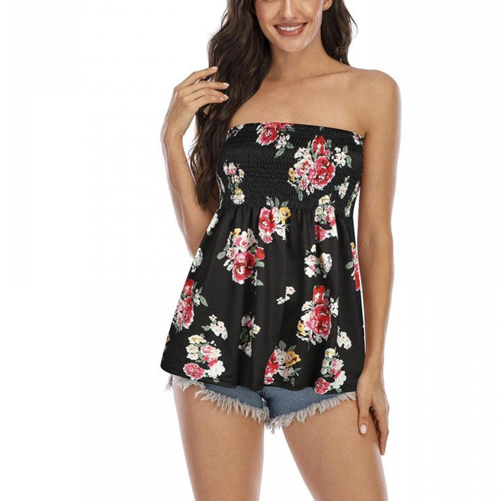 Dame Bustier-overdel med blomsterdesign Skjora