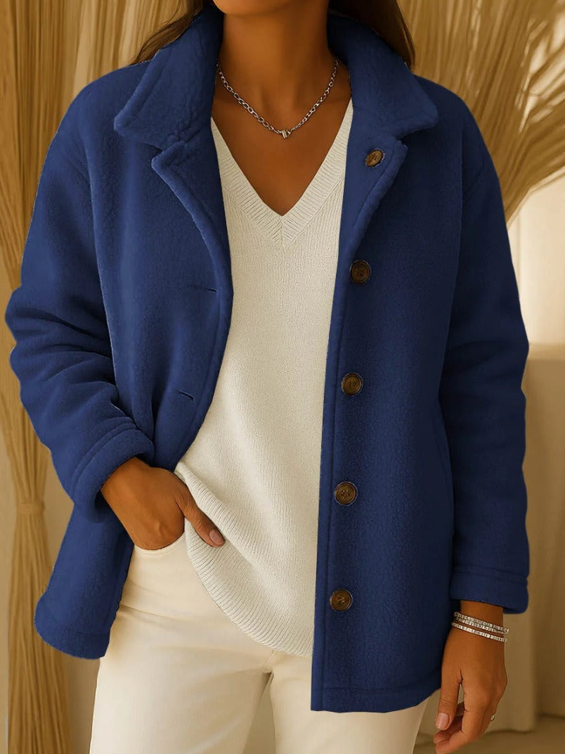 Women Fleece Jacket with Button Details Skjora
