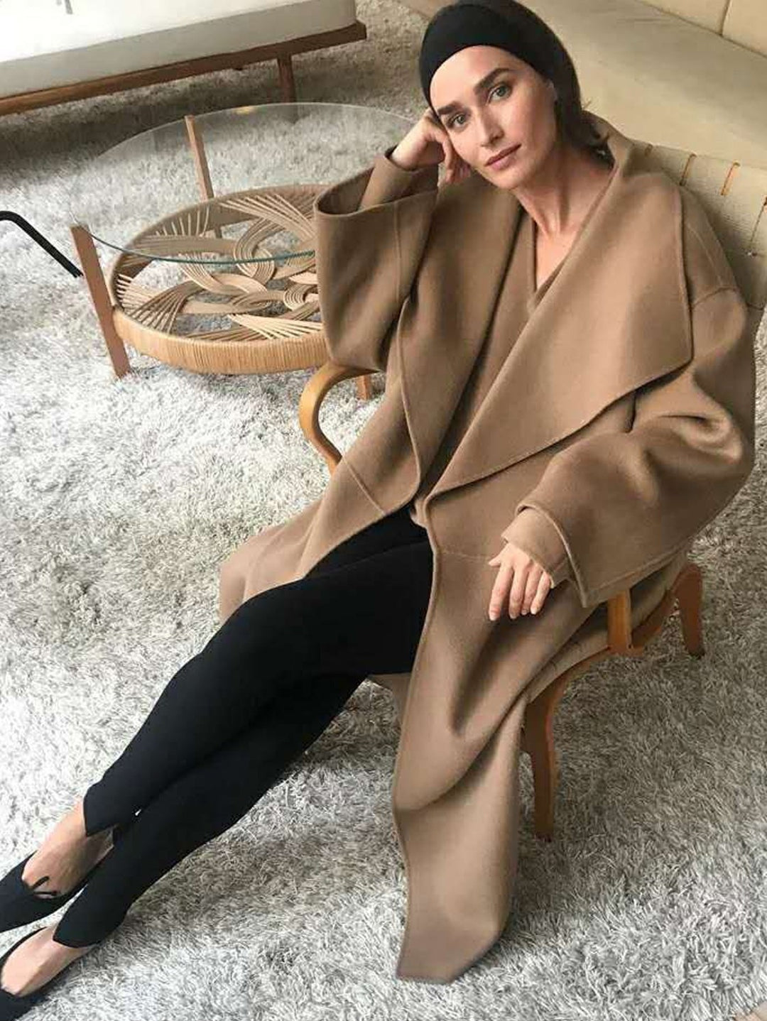 Damer Elegant Oversize-kåpe med åpen front Skjora