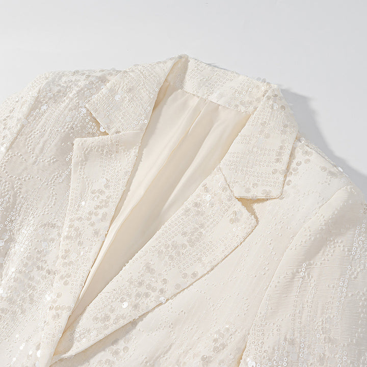 Kvinner Elegant Paljett Blazer Jakke i Fashionable Design Skjora