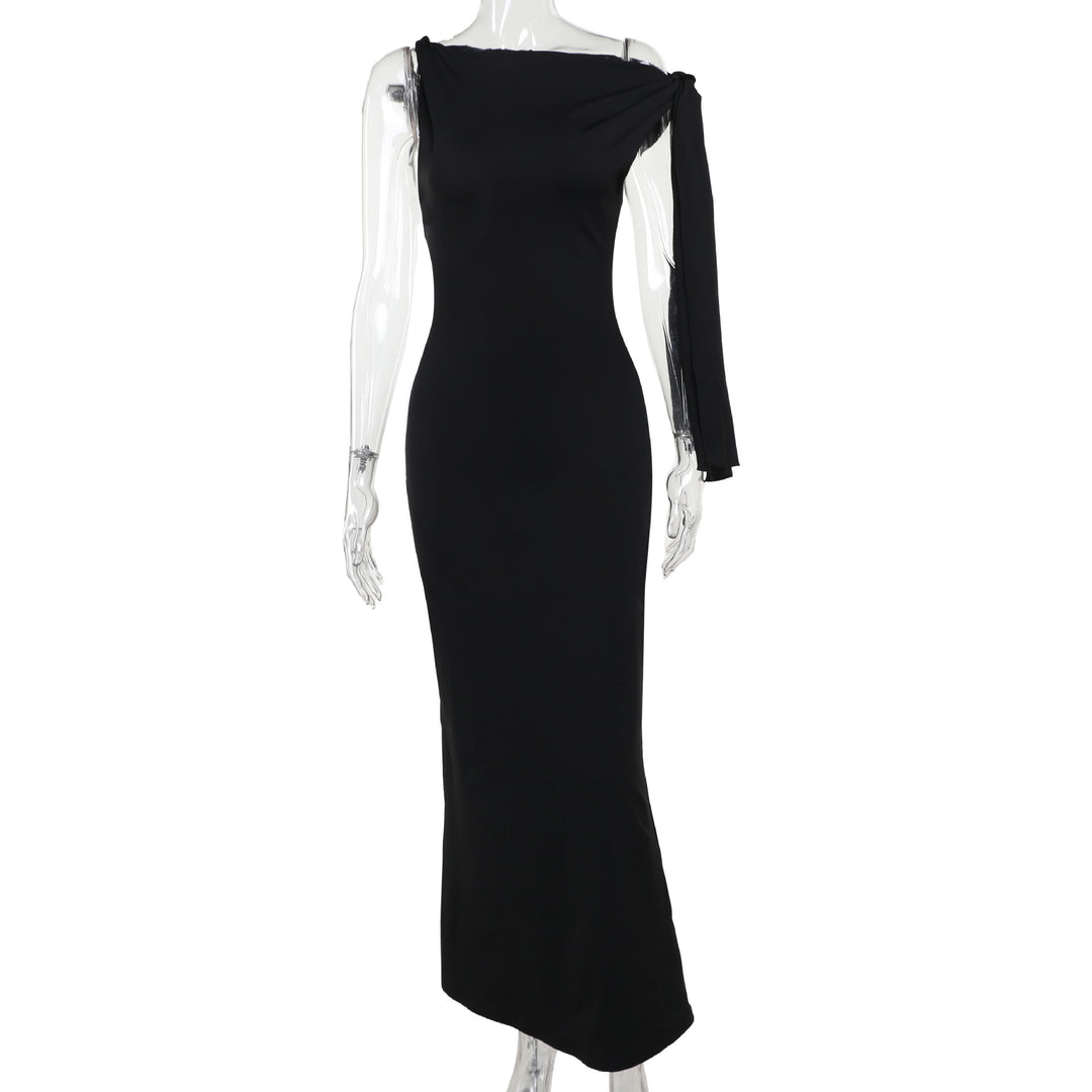 Damer elegant Maxikjole med asymmetrisk design og ermeless snitt Skjora