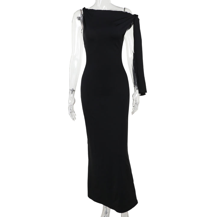 Damer elegant Maxikjole med asymmetrisk design og ermeless snitt Skjora