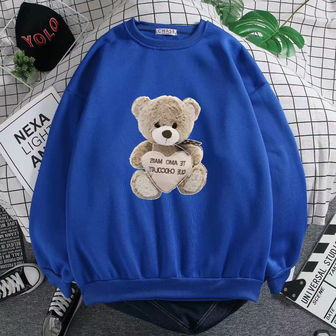 Damegen Sweatshirt med brodert bjørnemotiv Skjora