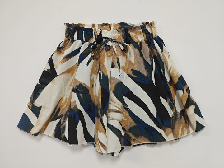 Damen shorts med blomster mønster og elastisk midjebånd Skjora
