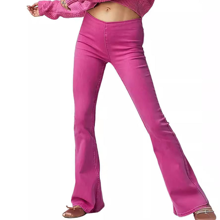 Damer Flared Jeans i en uformell stil med høy livhøyde og figurvennlig silhuett Skjora