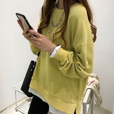 Kvinne Casual Sweatshirt med Løs Passform og Moderne Detaljer