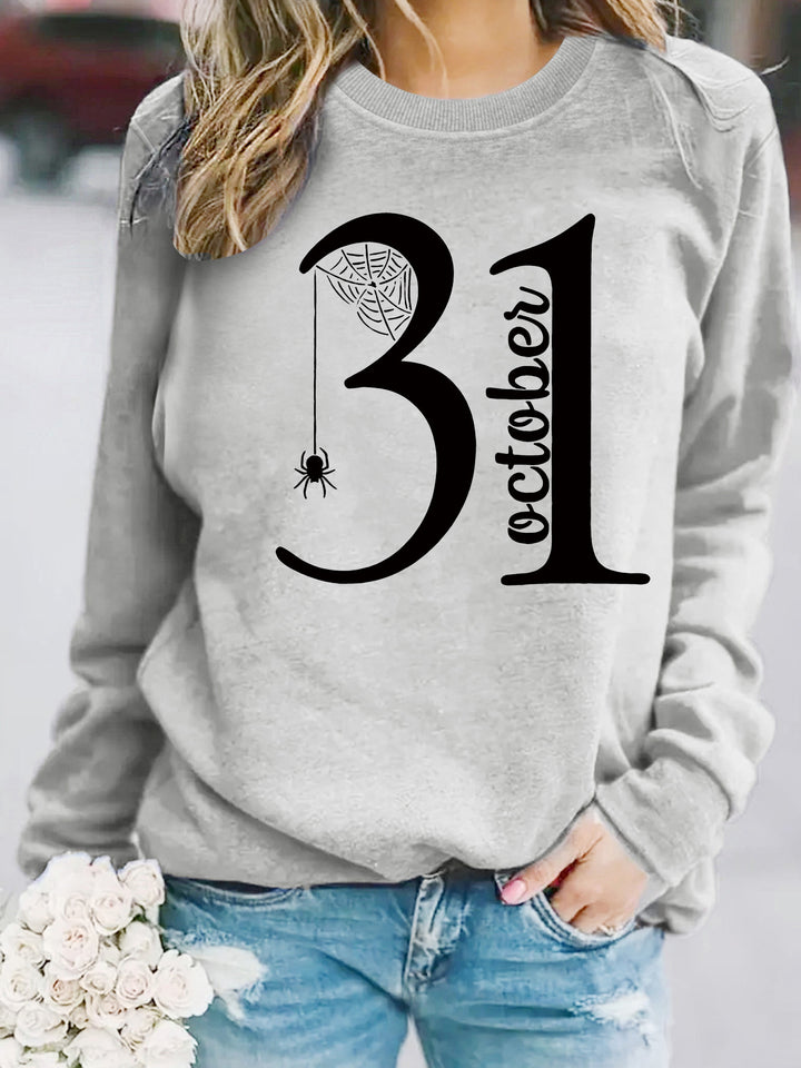 Kvinne sweatshirt med kreativ Halloween motiv og komfortabel passform Skjora