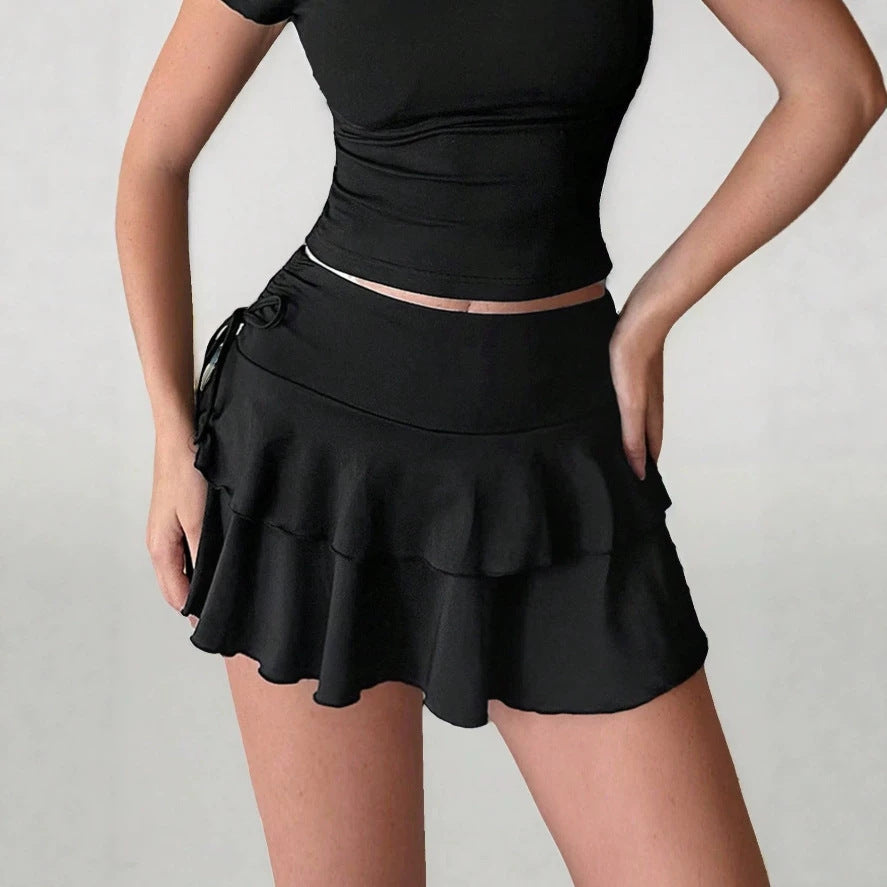 Dame Sporty Skirt med Rüsch og justerbar midje Skjora