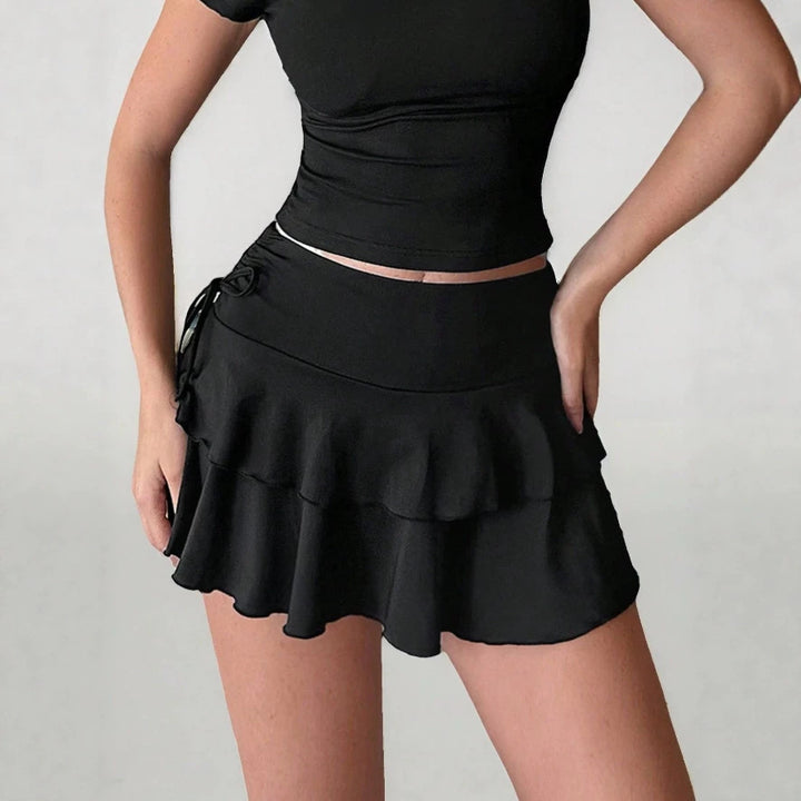 Dame Sporty Skirt med Rüsch og justerbar midje Skjora