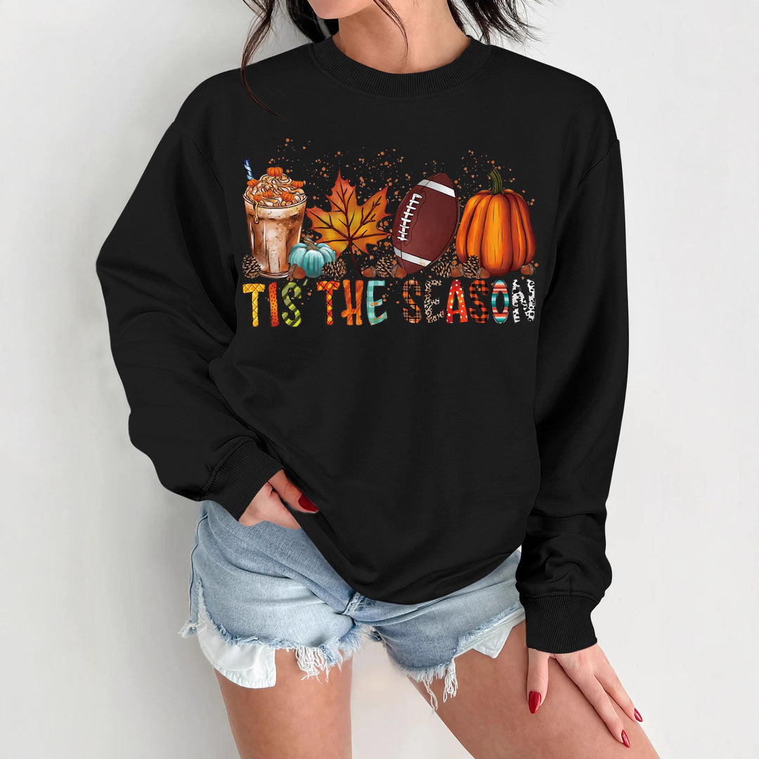 Dame sweatshirt med høstmotiv og avslappet snitt Skjora