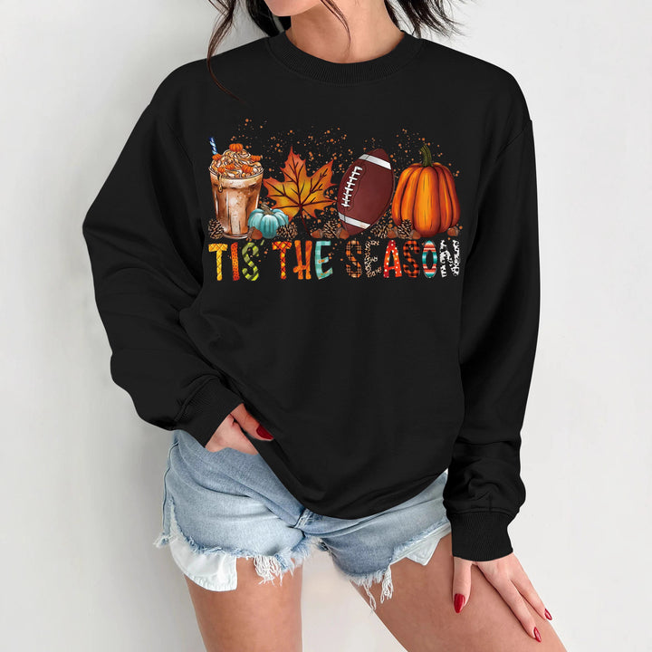 Dame sweatshirt med høstmotiv og avslappet snitt Skjora