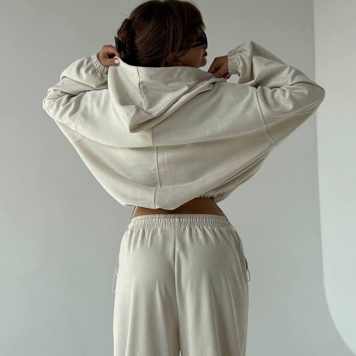 Dame casual fleece genser og joggebukse sett Skjora