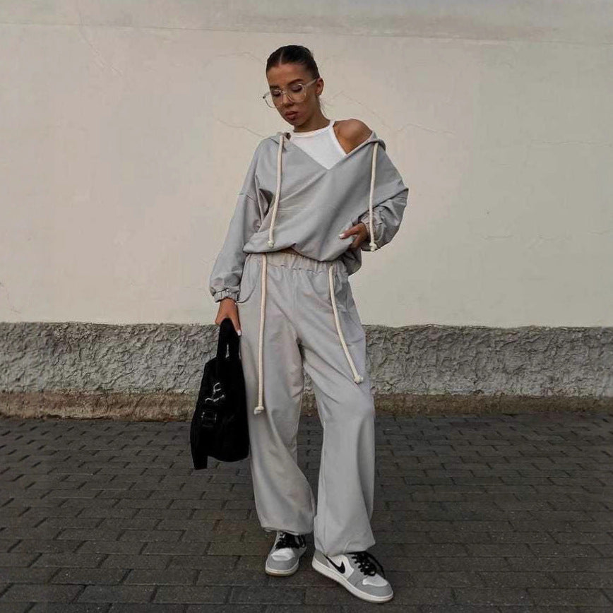 Dame Casual Hettegenser og Joggebukse Sett Skjora