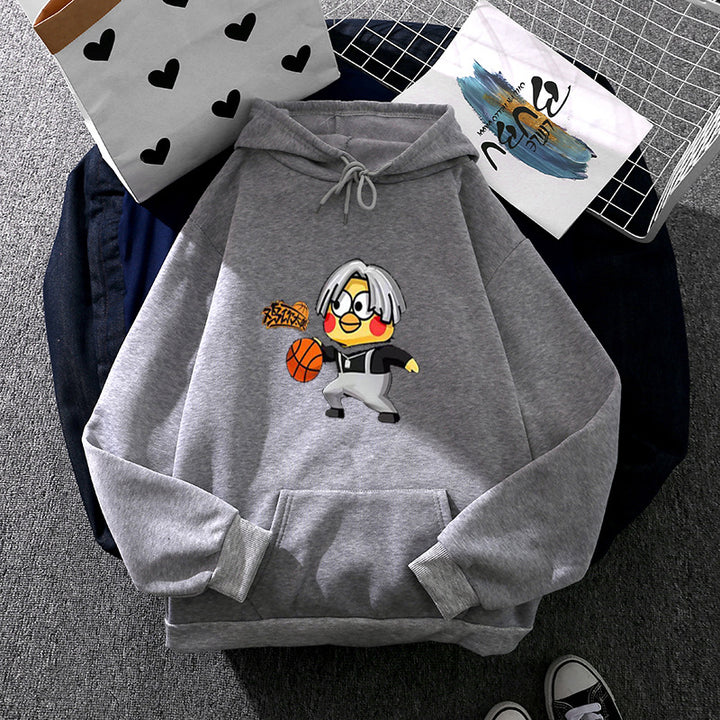 Dame hoodie med kreativ basketballmotiv Skjora