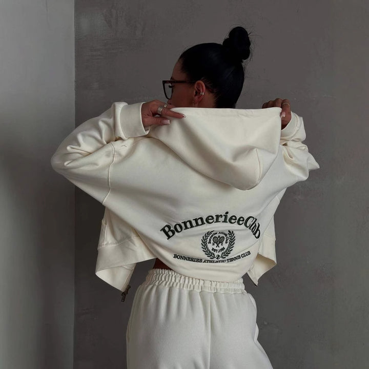 Dame Loungewear Sett med Hettegenser og Vide Bukser Skjora