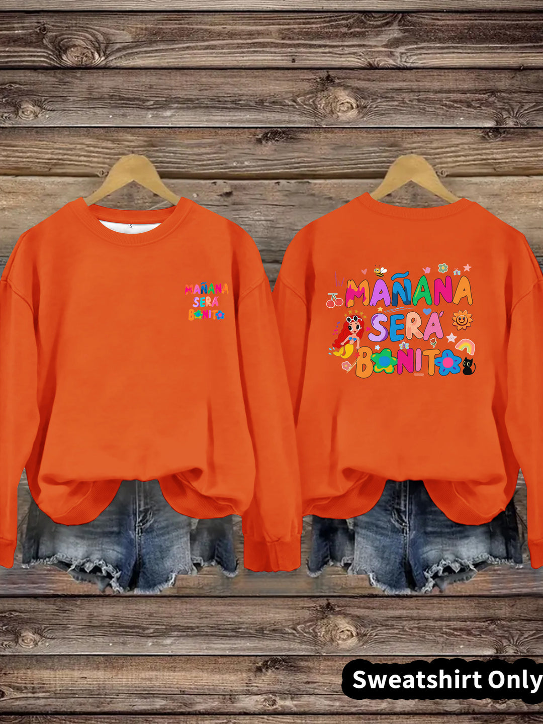 Dame sweatshirt med lekent fargerikt trykk og avslappet passform Skjora