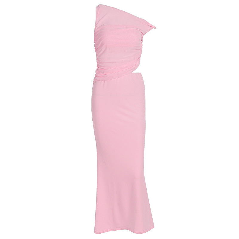 Damer Elegante omslagskjole med asymmetrisk design og rynking Skjora